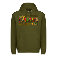 Army Green colorful juneteenth celebration art Premium Hoodie - LillyAllenDesigns