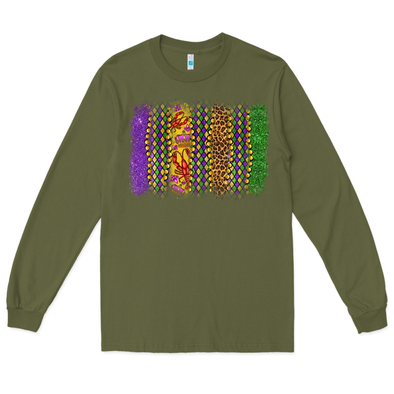 Mardi Gras Brushstroke Long Sleeve Tee by OliviaCreatesArt | Teevron