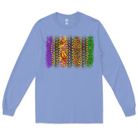 Colony Blue mardi gras brushstroke Long Sleeve Tee - OliviaCreatesArt