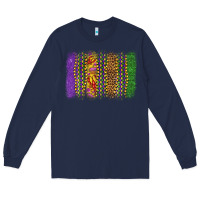 Navy mardi gras brushstroke Long Sleeve Tee - OliviaCreatesArt