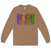 Toasted Coconut mardi gras brushstroke Long Sleeve Tee - OliviaCreatesArt