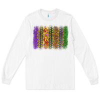 White mardi gras brushstroke Long Sleeve Tee - OliviaCreatesArt