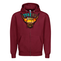 Burgundy take no bull Zipper Hoodie - RacoonDesign