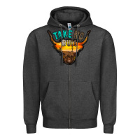 Charcoal Heather take no bull Zipper Hoodie - RacoonDesign