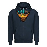 Navy take no bull Zipper Hoodie - RacoonDesign