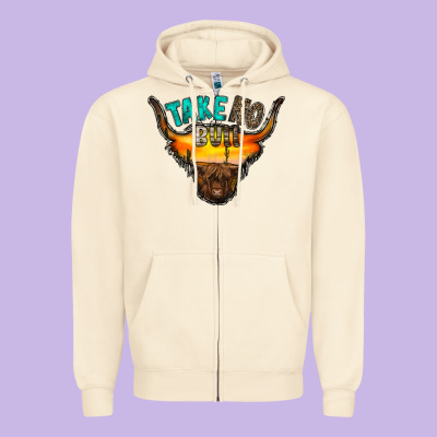 Take No Bull Zipper Hoodie Designed By Racoondesign