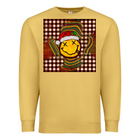 Antique Gold Christmas smiley face Premium Sweatshirt - BarkalooDesign