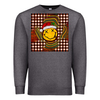 Charcoal Heather Christmas smiley face Premium Sweatshirt - BarkalooDesign