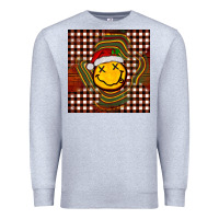 Heather Grey Christmas smiley face Premium Sweatshirt - BarkalooDesign