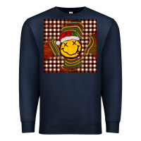 Navy Christmas smiley face Premium Sweatshirt - BarkalooDesign