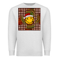 Oatmeal Heather Christmas smiley face Premium Sweatshirt - BarkalooDesign