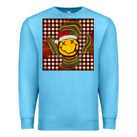 Ocean Blue Christmas smiley face Premium Sweatshirt - BarkalooDesign