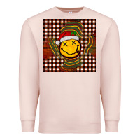 Pale Pink Christmas smiley face Premium Sweatshirt - BarkalooDesign
