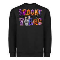 Black Spooky Vibes Heavyweight Sweatshirt - CowhideDigitalArt