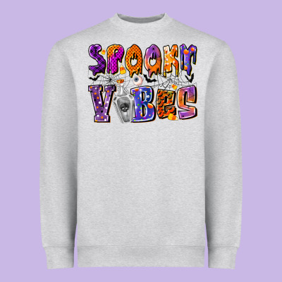 Spooky Vibes Heavyweight Sweatshirt Designed By Cowhidedigitalart