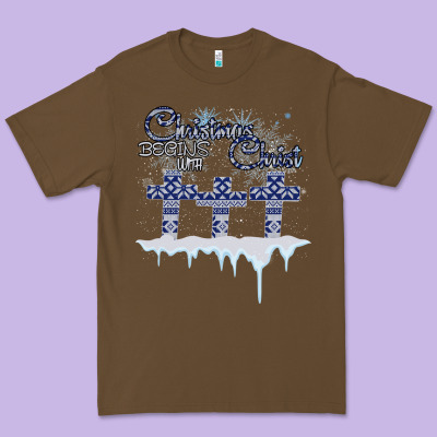 Christmas Christ Begins With Premium Tee Designed By Bettercallsaul