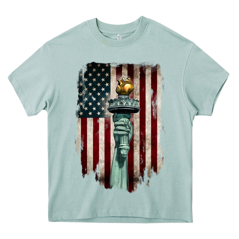 Statue Of Liberty Torch Heavy Core Tee by BarkalooDesign | Teevron