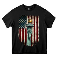 Black statue of liberty torch Heavy Core Tee - BarkalooDesign