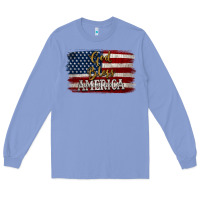 Colony Blue God Bless America Distressed Flag Long Sleeve Tee - Jasminsmagicworld