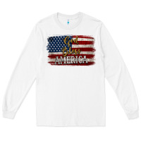 White God Bless America Distressed Flag Long Sleeve Tee - Jasminsmagicworld