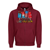 Burgundy tasted like freedom Zipper Hoodie - RacoonDesign