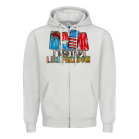 Dove Grey tasted like freedom Zipper Hoodie - RacoonDesign