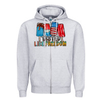 Heather Grey tasted like freedom Zipper Hoodie - RacoonDesign
