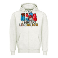 Oatmeal Heather tasted like freedom Zipper Hoodie - RacoonDesign