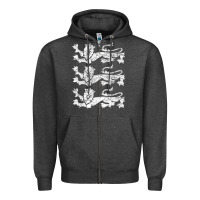 Retro Three England Lions Vintage Souvenir Zipper Hoodie | Teevron