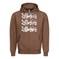 Chestnut Retro Three England Lions Vintage Souvenir Zipper Hoodie - trangStudio