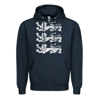 Navy Retro Three England Lions Vintage Souvenir Zipper Hoodie - trangStudio