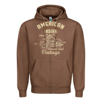 Chestnut Retro Vintage American Motorcycle Indian for Old Biker Zipper Hoodie - trangStudio