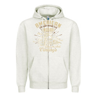 Oatmeal Heather Retro Vintage American Motorcycle Indian for Old Biker Zipper Hoodie - trangStudio