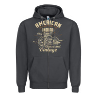 Smoke Retro Vintage American Motorcycle Indian for Old Biker Zipper Hoodie - trangStudio