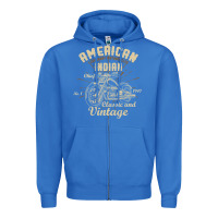 True Royal Retro Vintage American Motorcycle Indian for Old Biker Zipper Hoodie - trangStudio