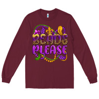 Burgundy beads please mardi gras Long Sleeve Tee - OliviaCreatesArt