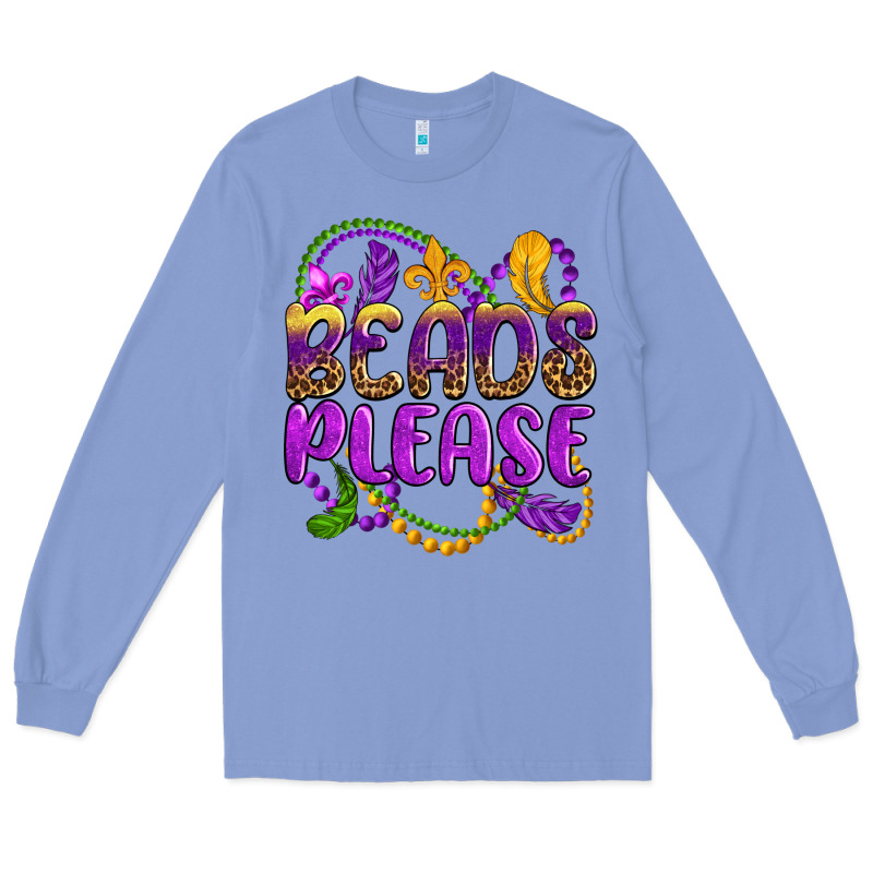 Beads Please Mardi Gras Long Sleeve Tee by OliviaCreatesArt | Teevron