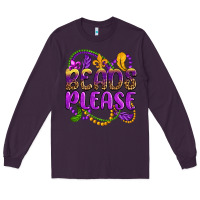 Plum beads please mardi gras Long Sleeve Tee - OliviaCreatesArt