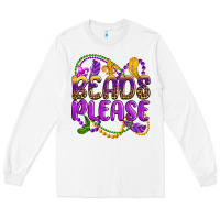 White beads please mardi gras Long Sleeve Tee - OliviaCreatesArt