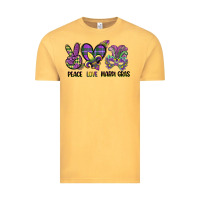 Vintage Mustard peace love mardi gras Vintage Tee - CowGirlArtShop