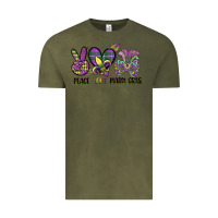 Vintage Olive peace love mardi gras Vintage Tee - CowGirlArtShop