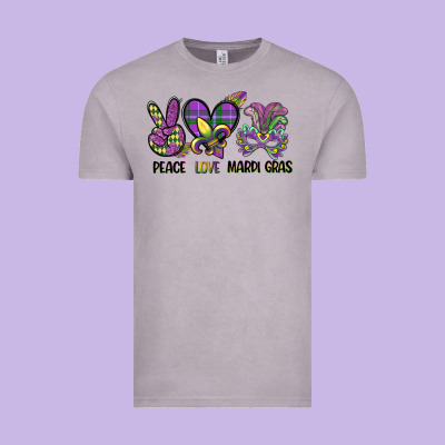 Peace Love Mardi Gras Vintage Tee Designed By Cowgirlartshop