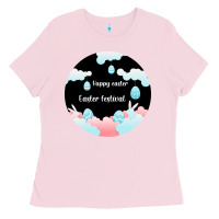Bubblegum Pink Happy Easter Ladies Tee - Bettercallsaul