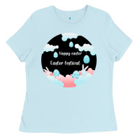 Baby Blue Happy Easter Ladies Tee - Bettercallsaul
