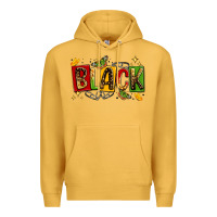 Mustard black Premium Hoodie - LillyAllenDesigns