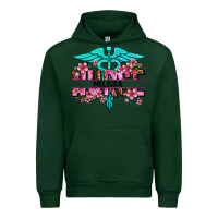 Forest Green floral nurse custom name Urban Hoodie - AdoDesignShop