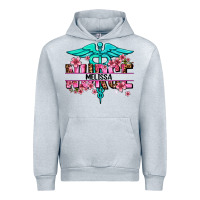 Heather Grey floral nurse custom name Urban Hoodie - AdoDesignShop