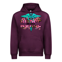 Mauve Wine floral nurse custom name Urban Hoodie - AdoDesignShop
