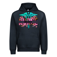 Navy floral nurse custom name Urban Hoodie - AdoDesignShop