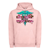 Pigment Salmon floral nurse custom name Urban Hoodie - AdoDesignShop